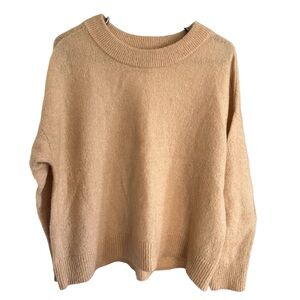 H&M Tan Crewneck Sweater - Mohair/Wool Blend Sz L